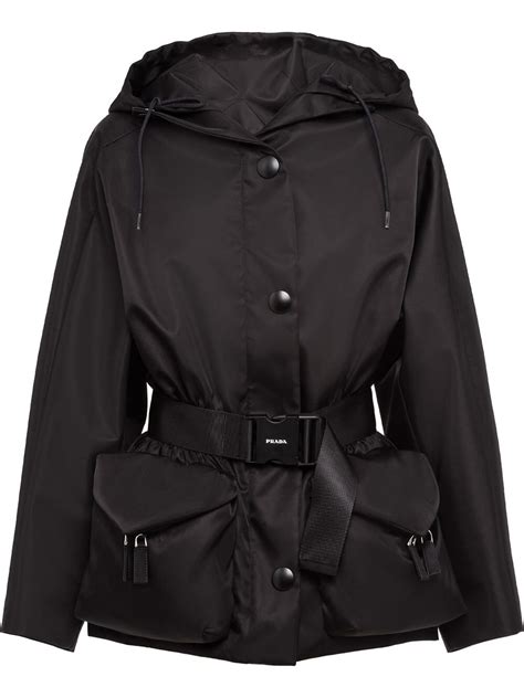 prada padded belted jacket|Prada jacket women's.